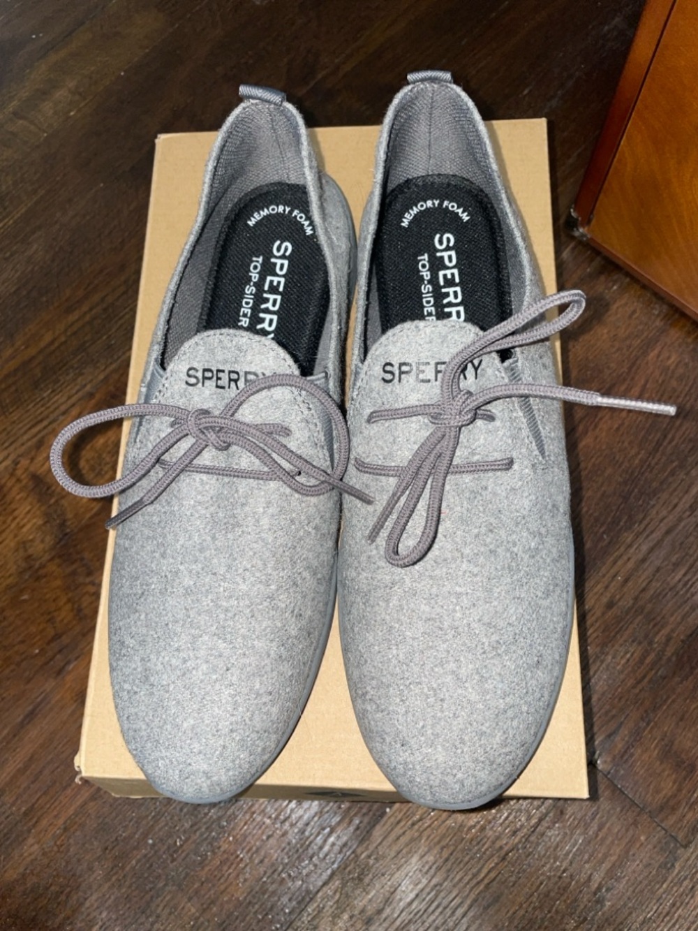 Sperry Light Grey Wool Dress Shoes New In Box